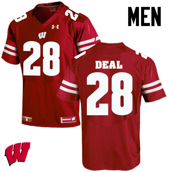Men Wisconsin Badgers #28 Taiwan Deal College Football Jerseys-Red